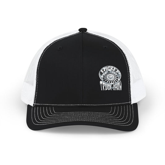 Embroidered Trucker Cap — Nautical Ammonite Skull Design