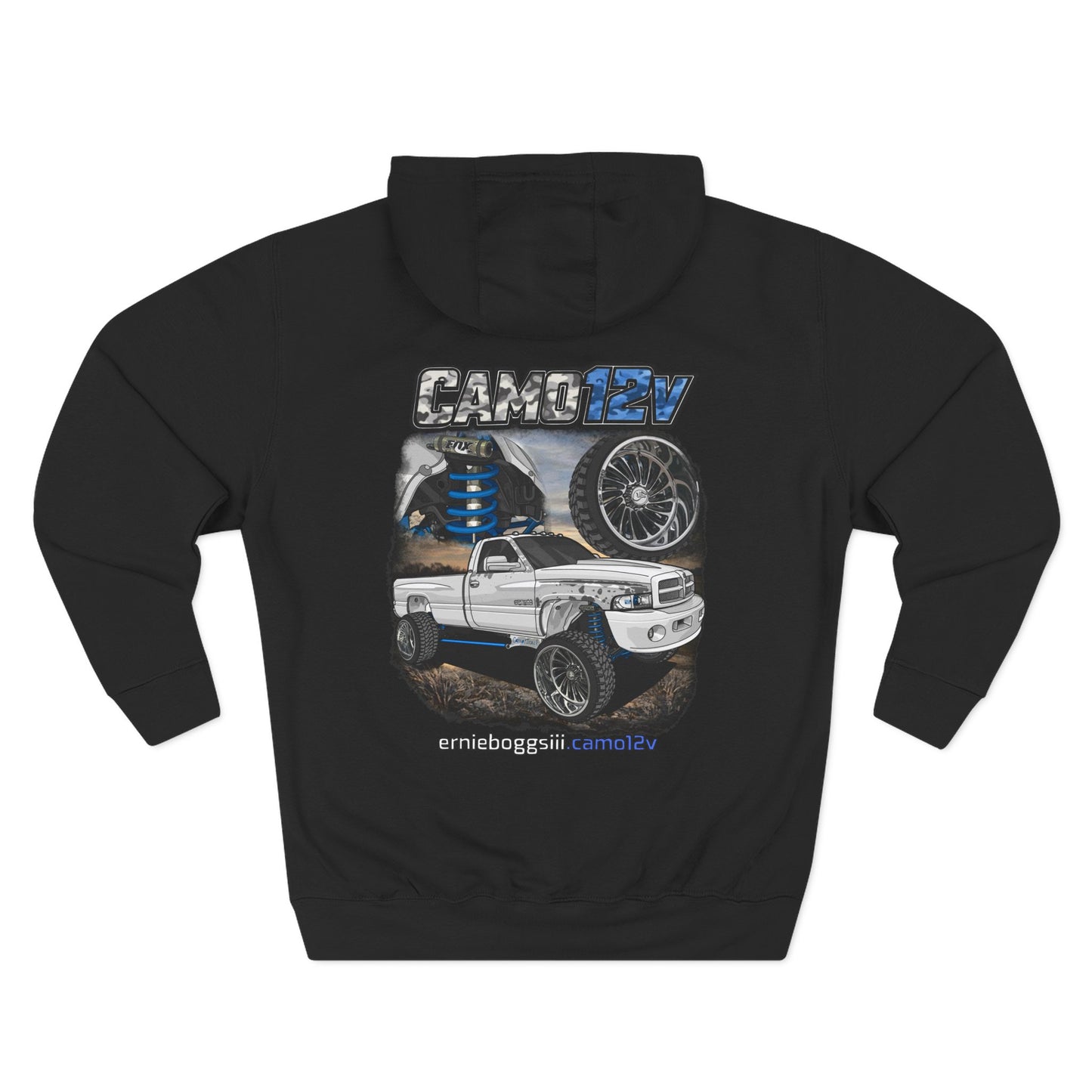 Truck Graphic Hoodie — CAMO12V Lifted Pickup Design