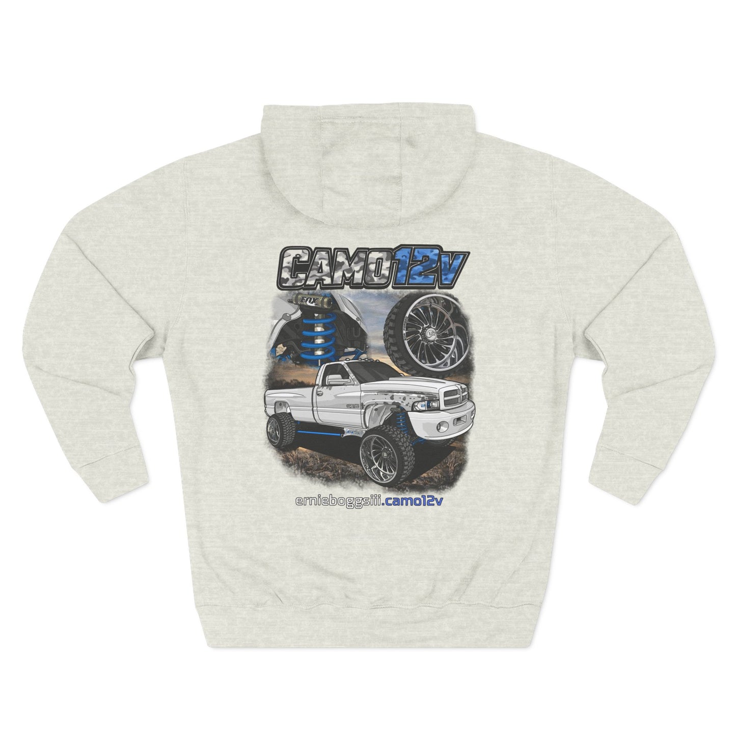 Truck Graphic Hoodie — CAMO12V Lifted Pickup Design