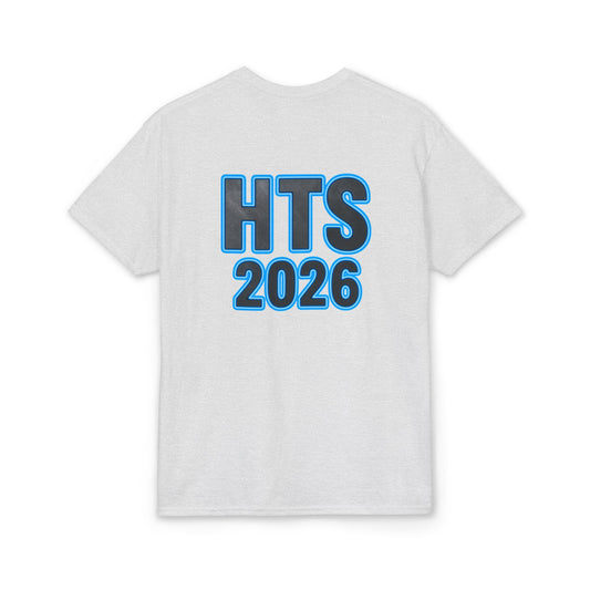 HTS 2026 Graphic T-Shirt — Retro Blue Logo Tee