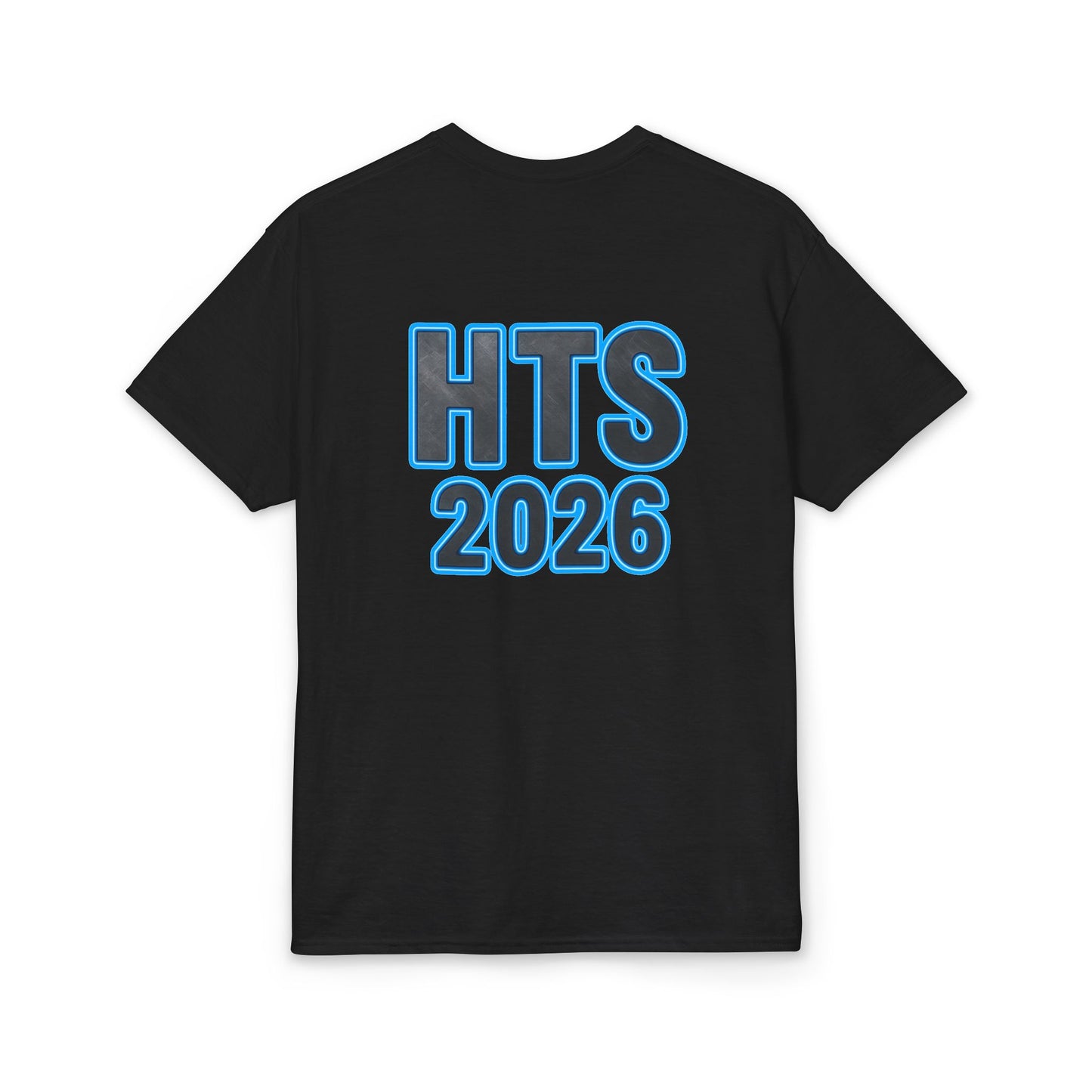 HTS 2026 Graphic T-Shirt — Retro Blue Logo Tee