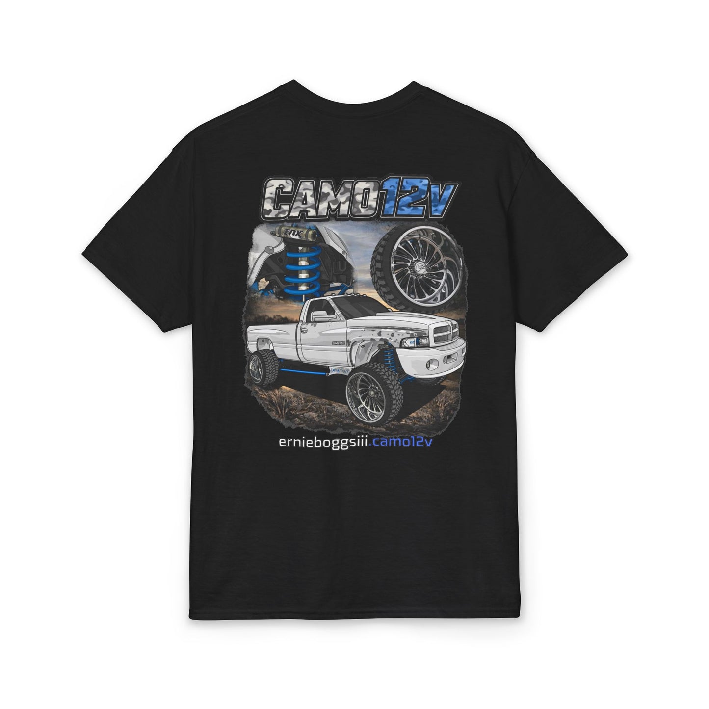 T-Shirt — Camo EV Lifted Truck Graphic Tee