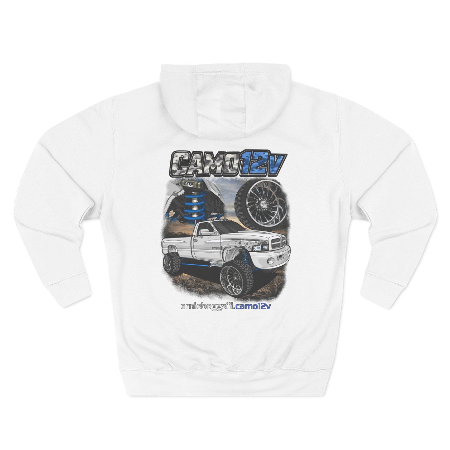 Truck Graphic Hoodie — CAMO12V Lifted Pickup Design