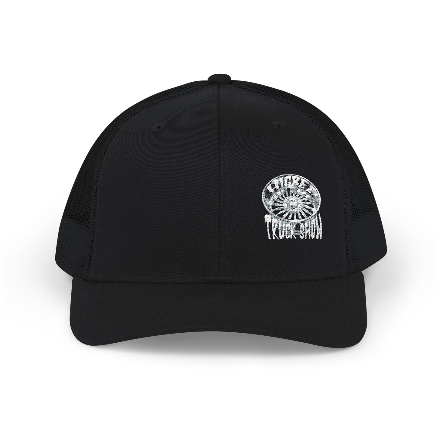 Embroidered Trucker Cap — Nautical Ammonite Skull Design