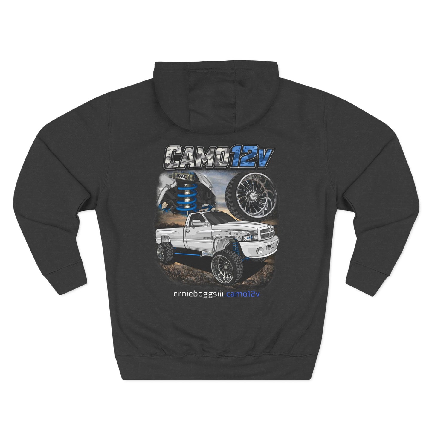 Truck Graphic Hoodie — CAMO12V Lifted Pickup Design