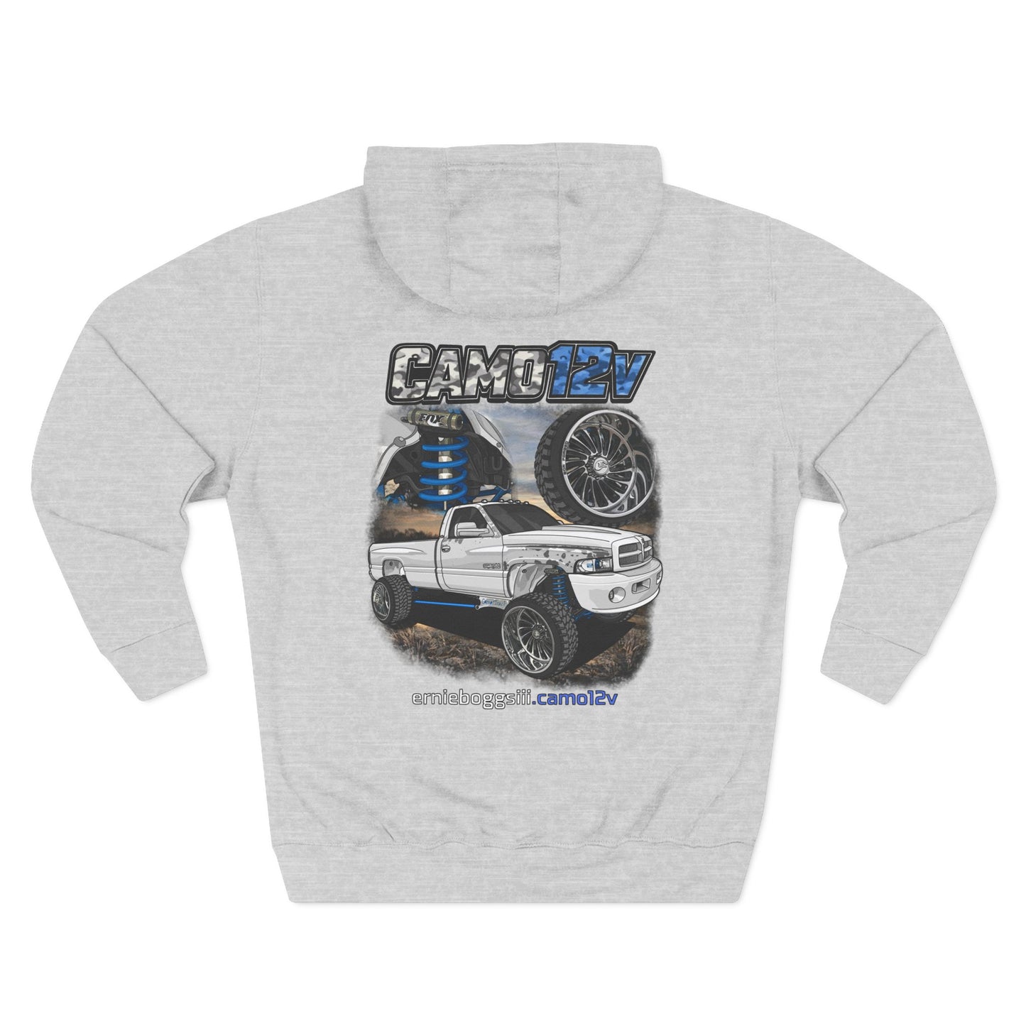 Truck Graphic Hoodie — CAMO12V Lifted Pickup Design