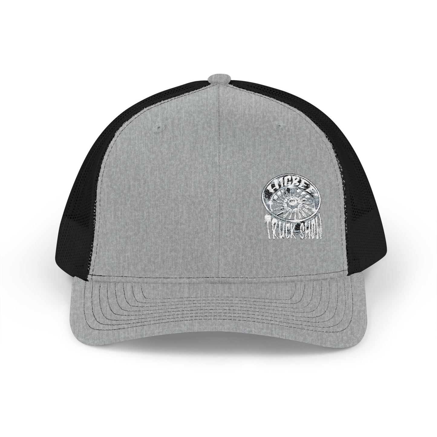 Embroidered Trucker Cap — Nautical Ammonite Skull Design